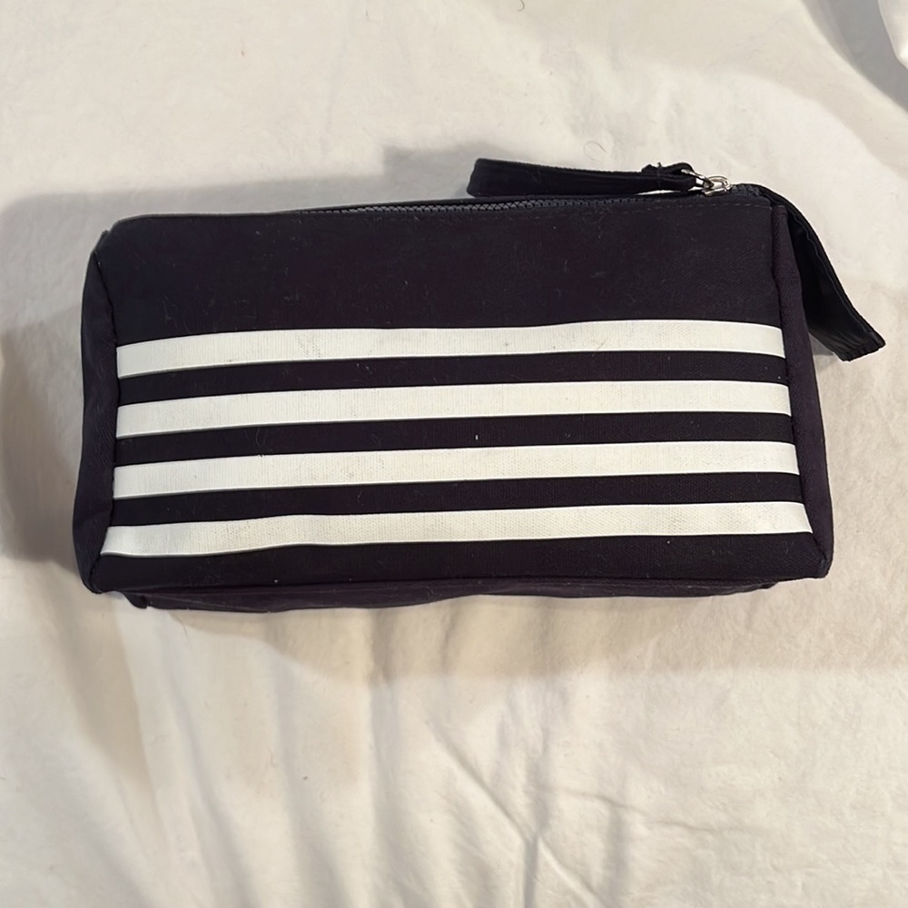 Jean Paul Gaultier toiletries travel bag navy w/white stripes - Picture 7 of 11